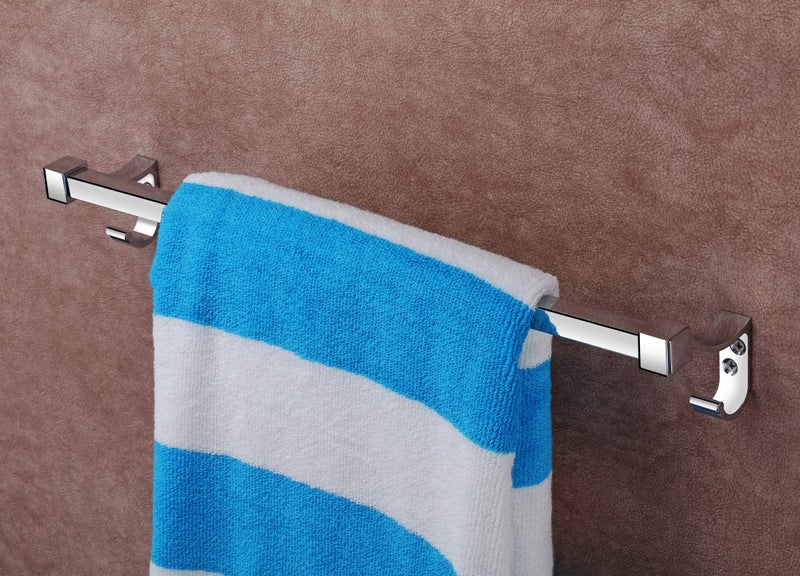 iSTAR Stainless Steel 24 Inch Towel Rod/Towel Rack for Bathroom/Towel Bar/Towel Hanger/Towel Stand/Bathroom Accessories-Square (Chrome Finish) Made in India - Image 2