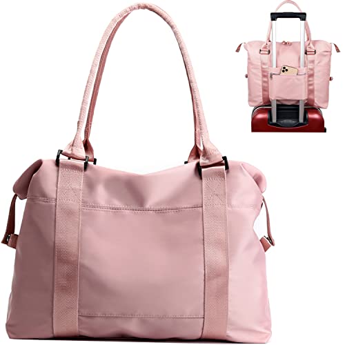 JSAHAH Women Tote Bag Travel Duffel Bag Carry On Luggage Bag Sports Gym Bag Pink - Image 1