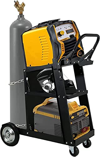 DIY HOME 3-Tier Welding Cart with 360° Swivel Wheels, MIG TIG Plasma Cutter Welder Cart Kits Universal Tilt-Table Heavy Duty Steel Storage for TIG, ARC, MMA Welding Machine - Image 4