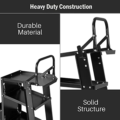 DIY HOME 3-Tier Welding Cart with 360° Swivel Wheels, MIG TIG Plasma Cutter Welder Cart Kits Universal Tilt-Table Heavy Duty Steel Storage for TIG, ARC, MMA Welding Machine - Image 2