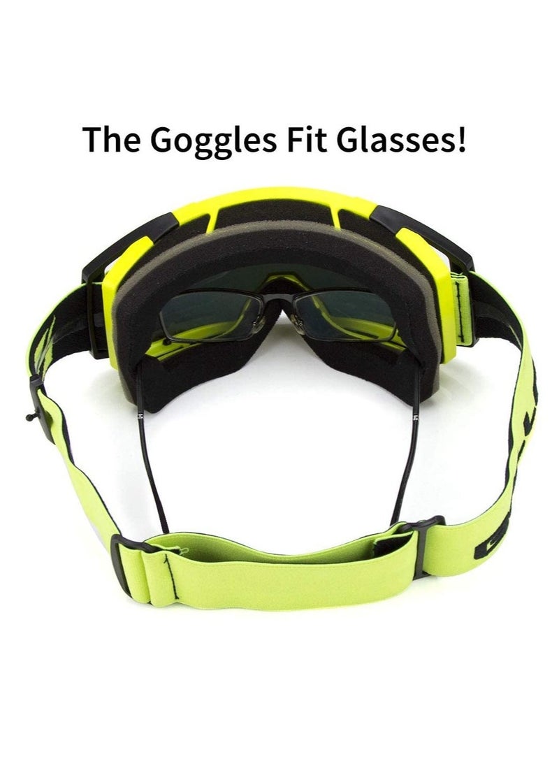Generic - Motocross Goggles, ATV Motorcycle Goggles, UV400 Ski Goggles, Anti-Slip Strap Nose Cover, Fit Glasses Helmet, for Men Women Youth Adult - Image 1