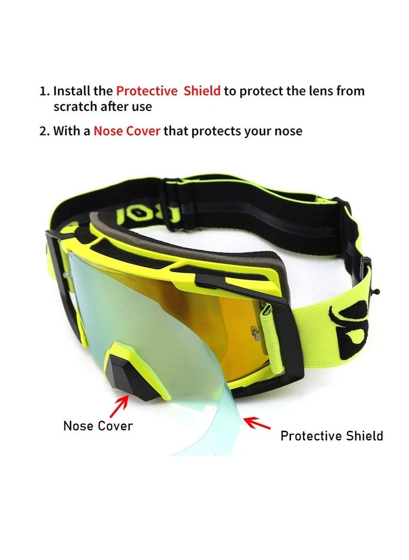 Generic - Motocross Goggles, ATV Motorcycle Goggles, UV400 Ski Goggles, Anti-Slip Strap Nose Cover, Fit Glasses Helmet, for Men Women Youth Adult - Image 1