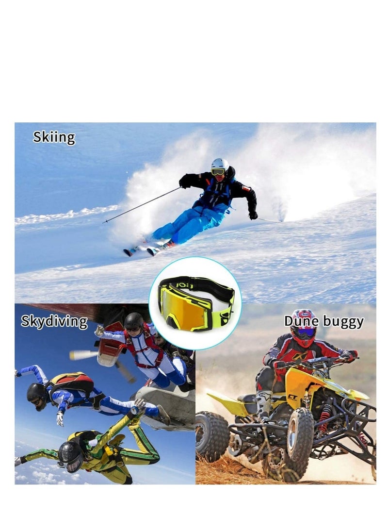 Generic - Motocross Goggles, ATV Motorcycle Goggles, UV400 Ski Goggles, Anti-Slip Strap Nose Cover, Fit Glasses Helmet, for Men Women Youth Adult - Image 1
