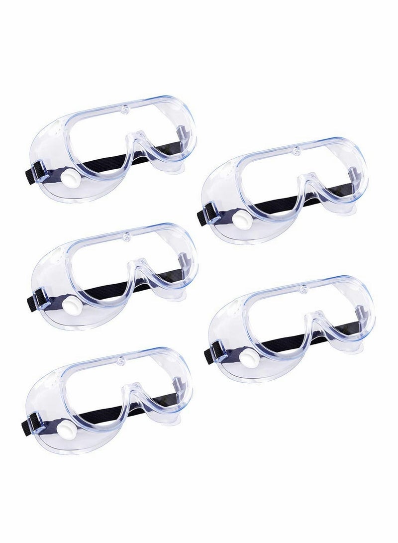 5-Pack Clear Safety Goggles - Protective Eye Glasses for Construction and Work Safety, Ideal for Eye Protection in Various Environments. - Image 1