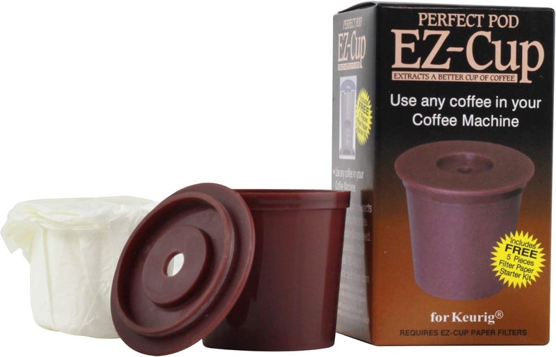 Perfect Pod EZ 1.0 Reusable K-Cup Filter with 5 Paper Filters for Keurig Coffee Machines - Image 1