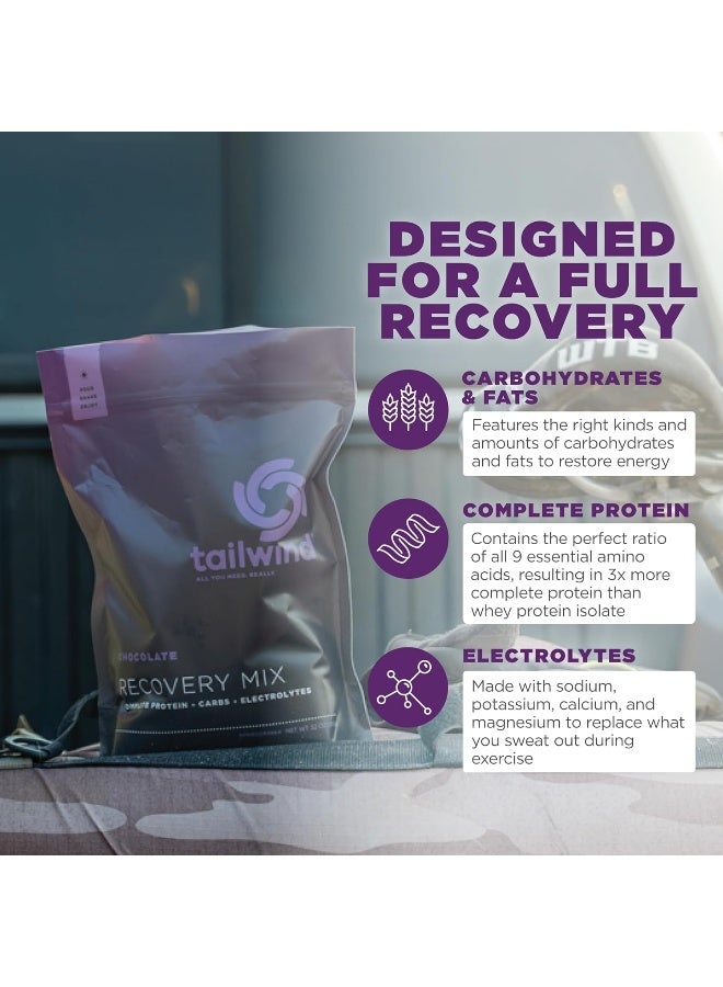 Tailwind Nutrition Recovery Mix, Complete Protein, Carbohydrates, And Electrolytes Powder Drink Mix For Post-Workout, Free Of Gluten, Soy, And Dairy, Vegan, 12 Servings, Chocolate - Image 3