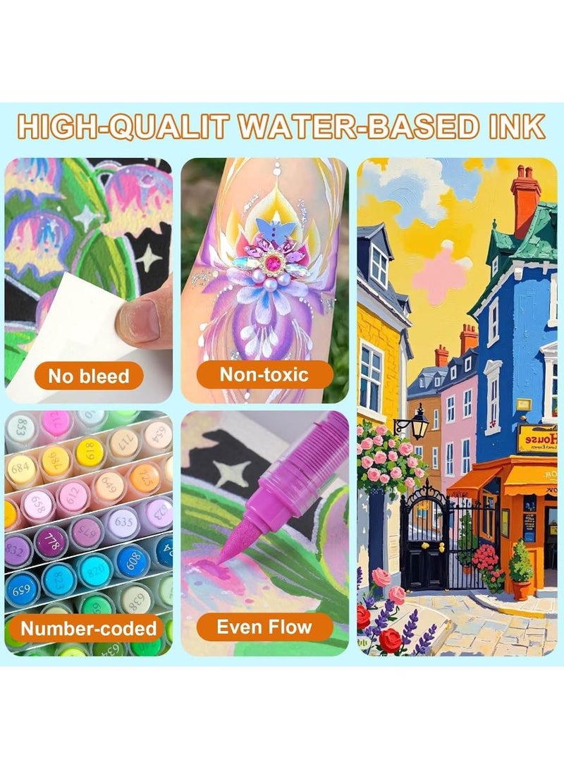 PAPERSAY 12 Colors Acrylic Paint Pens - Soft Brush Tip Acrylic Markers, Quick-Drying Waterproof paint Markers for Canvas, Wood, Metal, Ceramic, Stone, Egg, Rock Painting and DIY Art Crafting - Image 5
