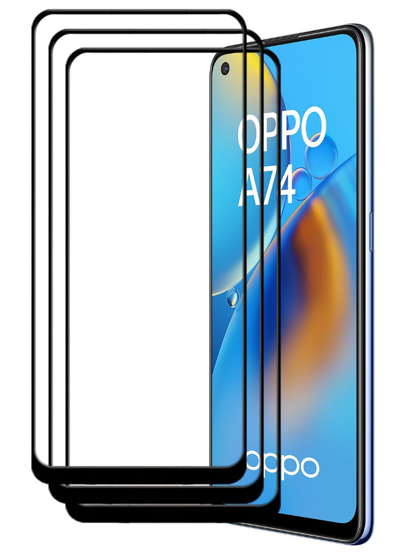 ACLIX 3 Pieces Antistatic ESD Dustproof Premium Quality High Definition Tempered Glass Screen Protector Designed For Oppo A74 - Image 1