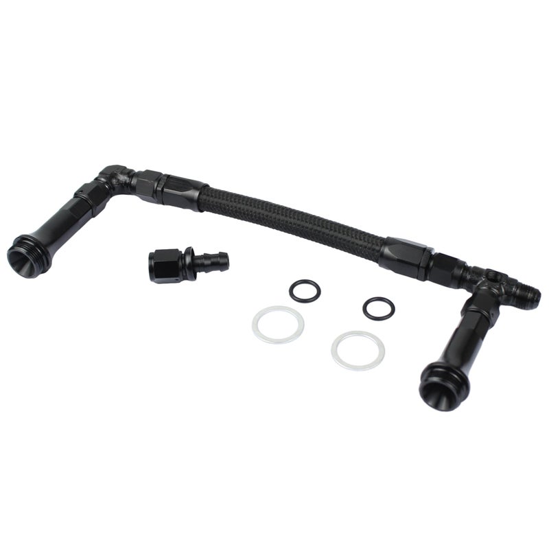 YzusGomumu AN6 Dual Feed Carb Fuel Line Aluminum Braided Fuel Line Kit For Holley 4150 Carburetor Without Pressure Gauge Black - Image 2