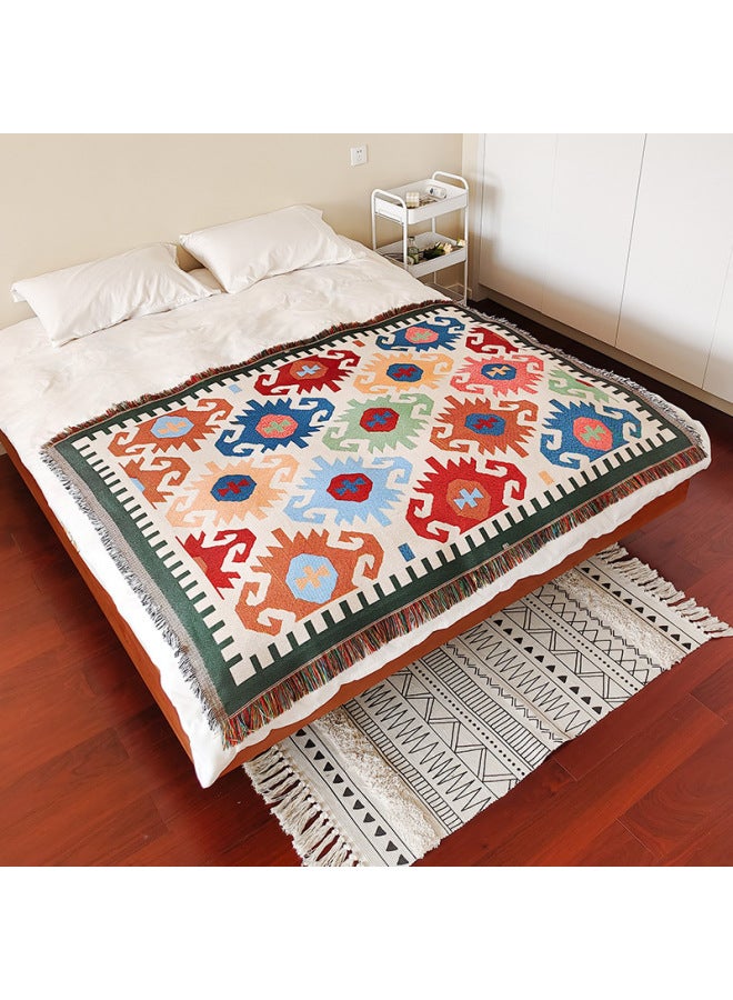Style Cotton Yarn Jacquard Cover Blanket Bed End Decoration Towel Hotel Linen Hotel Homestay Bed Flag Bed End Towel