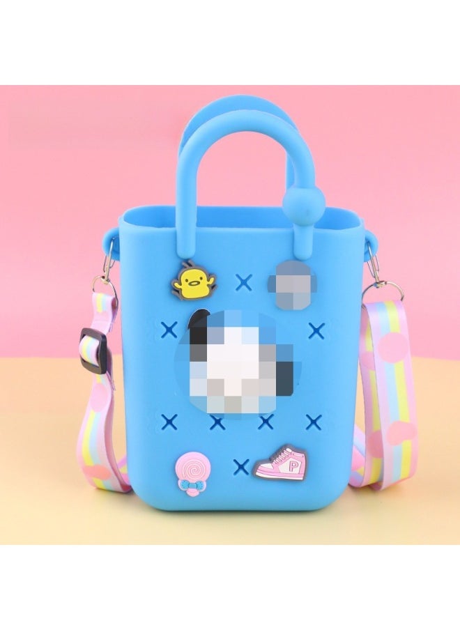 Loquat DIY Hole Bag Cute Accessories Summer Beach Vacation Handbag Colorful Hole Bag DIY Beach Bag Jelly Bag-Colors:9  - Image 1