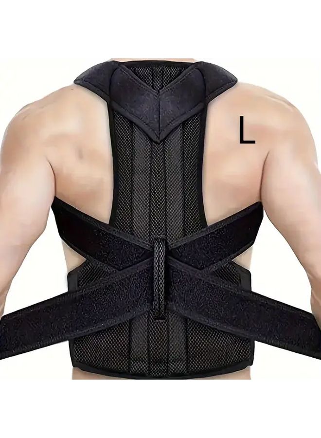 Black Adjustable Invisible Back Support Strap Posture Corrector With Lumbar Support - Image 5