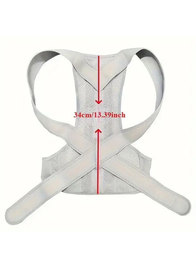 Black Adjustable Invisible Back Support Strap Posture Corrector With Lumbar Support - Image 2