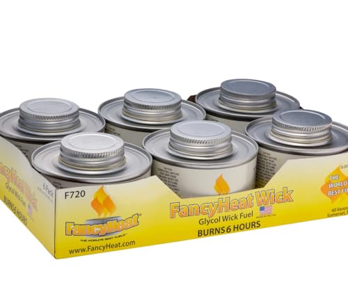 FancyHeat Fancy Heat, Clean Burning Chafing Dish Fuel with Minimal Odor and Soot, "6 Pack", 6 Hour 8oz, Yellow Label - Image 1