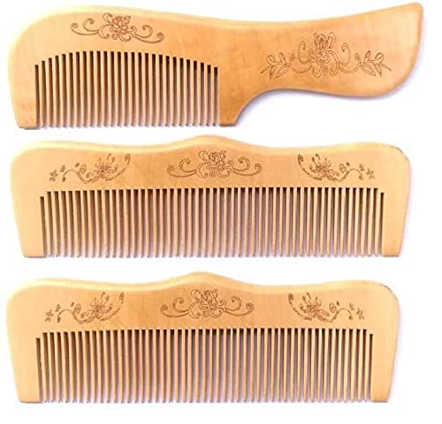 Twisha Handmade Neem Wood Broad Tooth Anti-Dandruff Comb For Men And Women, Pack Of 3 - Image 4