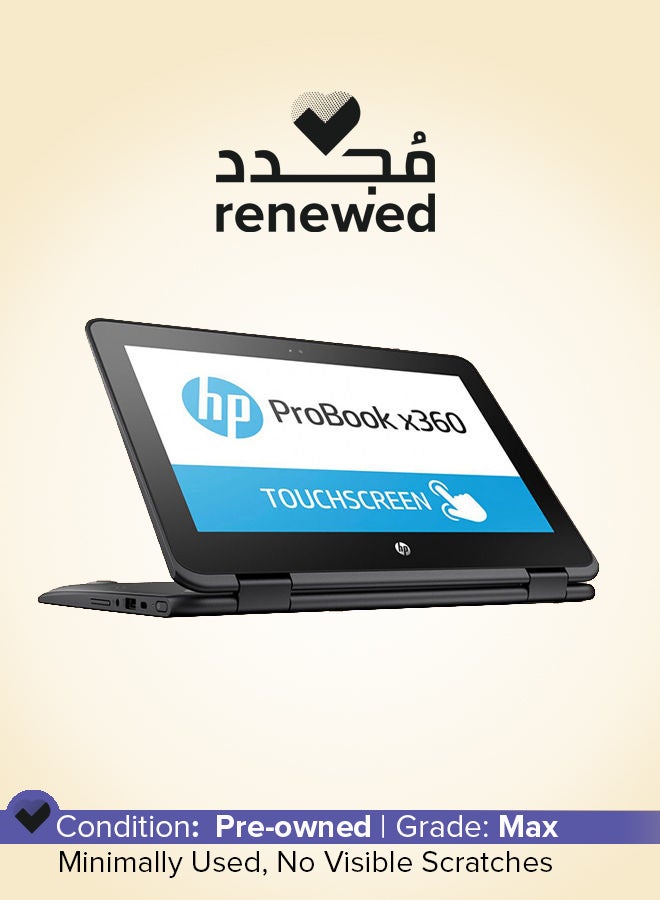 HP مجدد - لابتوب برو بوك x360 (2017) قابل للتحويل 2 في 1 بشاشة لمس مقاس 11.6 بوصة ومعالج إنتل بنتيوم N4200 من الجيل الثالث وذاكرة رام سعة 4 جيجابايت ومحرك أقراص SSD سعة 128 جيجابايت وبطاقة رسومات مدمجة اللغة الإنجليزية أسود - Image 1