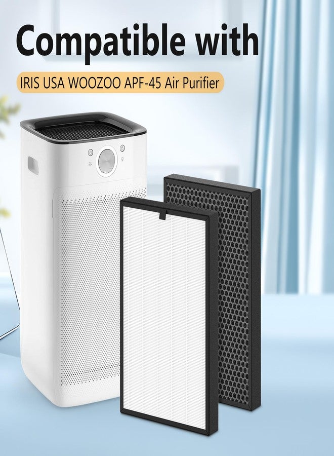 Harebery 2-Pack APF-45F Replacement Filters, Compatible with IRIS USA WOOZOO APF-45 Purifiers, 3-in-1 Filtration - Image 2