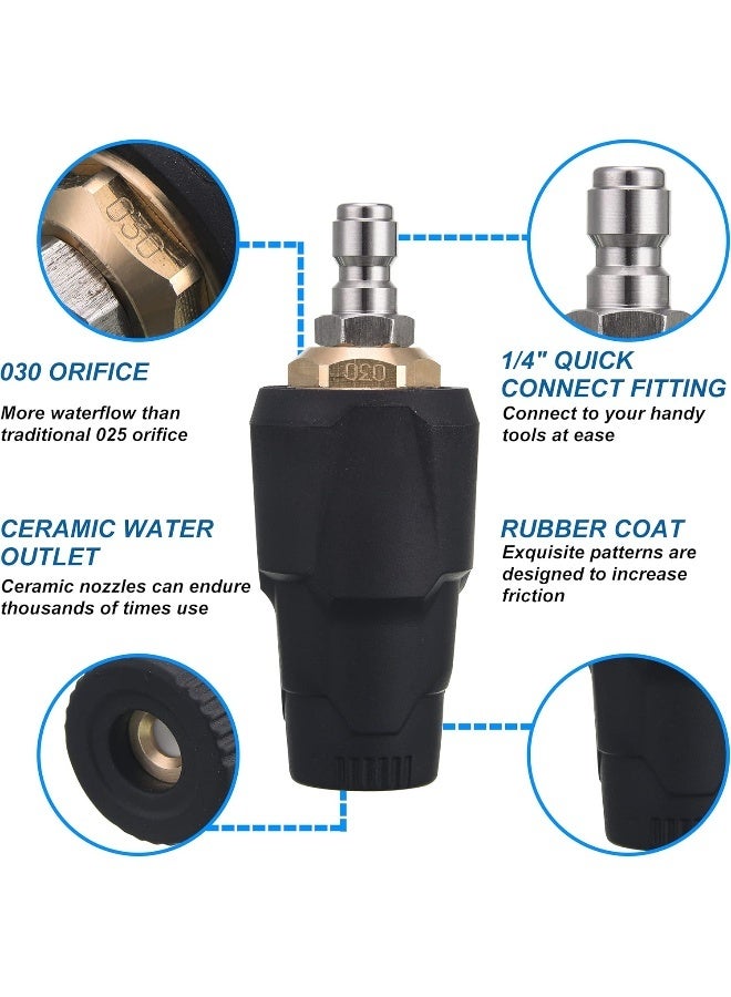 PWACCS Pressure Washer Nozzle Tips Full Set, 3600 Psi Rotating Turbo Nozzle For Power Washer 3.0 Gpm, 7 Spray Nozzle Tips Kit With A Nozzle Holder Multiple Degrees, 1/4" Quick Connect  - Image 2