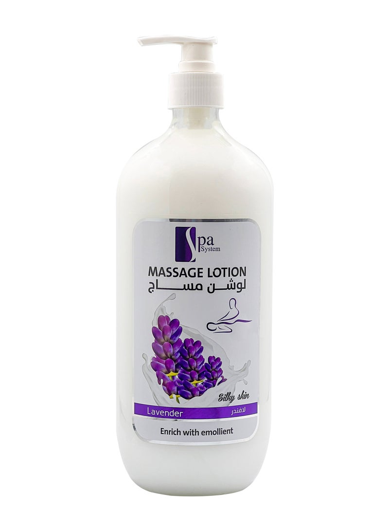 Spa System Massage Lotion Lavnder Enrich With Emolient 1000 Ml