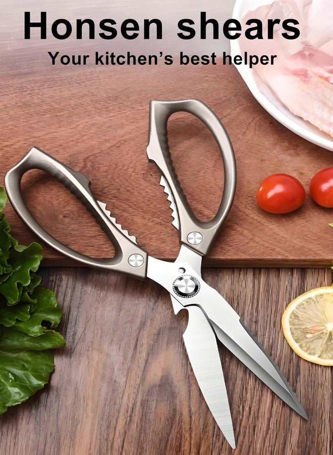 Honsen Kitchen Scissors, All Purpose，Ultra Sharp Meat Scissors，Heavy Duty Cooking Scissor，Dishwash Safe Stainless Steel Kitchen Shears for Food, Chicken Bones, Turkey - Image 3