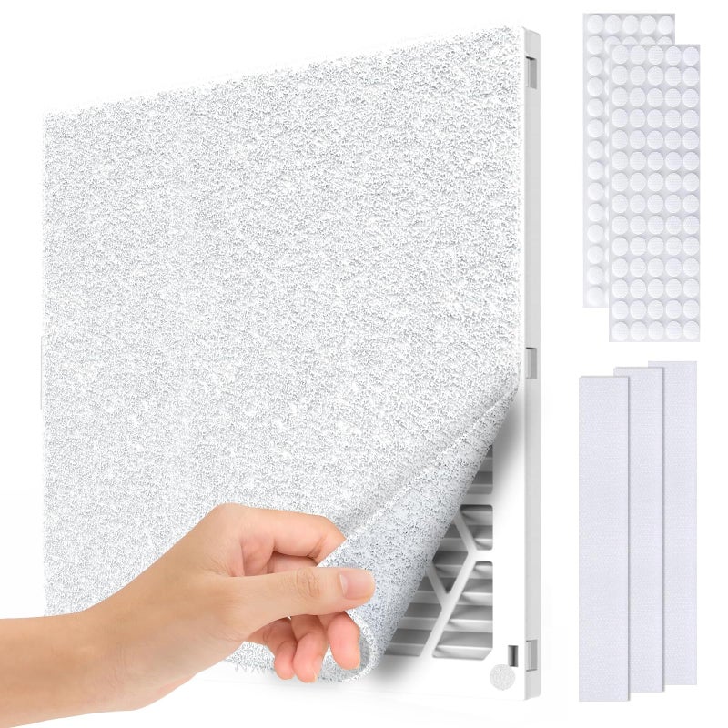 WAWINY Air Vent Filter Kit 20 x 100 Cut to Fit Air Filter Materials MERV 8 Electrostatic Media Roll for Home Floor Ceiling AC HVAC RVC Furnace Vents With 48PCs Adhesive Hook Tape