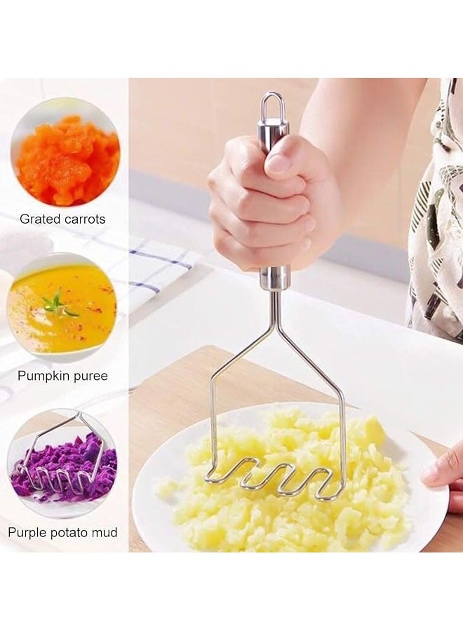 ZCM-HAPPY Stainless Steel Potato Masher Silver - Image 3