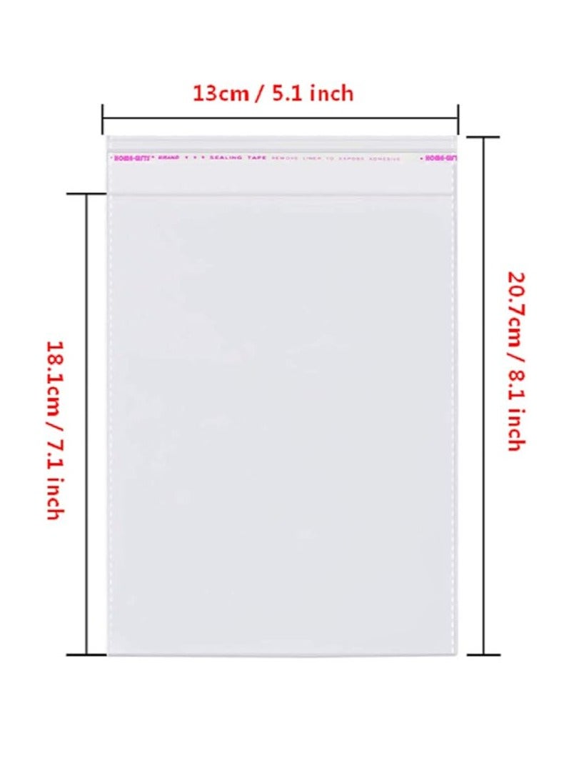 Terabyte 100 Pcs 5x7 Inches Clear Resealable Plastic Bags Self Adhesive Sealing Cellophane Bags for Bakery Cookies Candy Treats Decorative Wrappers, Fits 5'' x 7'' Prints Photos Cards Envelopes - Image 2