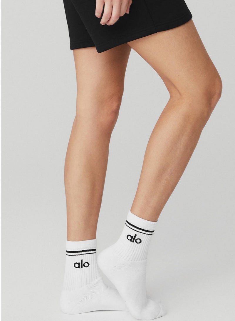 mid-calf cotton socks are soft, breathable and comfortable, a one-piece set for sports and leisure-WHITE