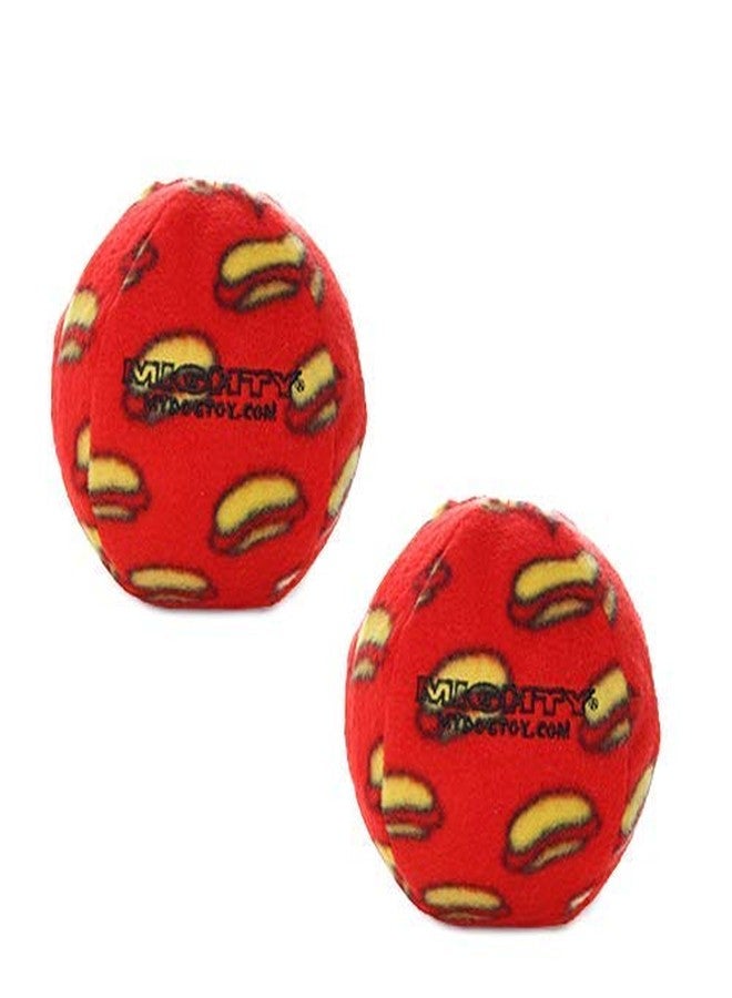 MIGHTY- NO Stuff Ball - Squeaky Plastic Core. 2-in-1 Toy. Made Durable, Strong & Tough. Interactive Play (Tug, Toss & Fetch)& Floats (Red, Medium 2 Pack) - Image 1