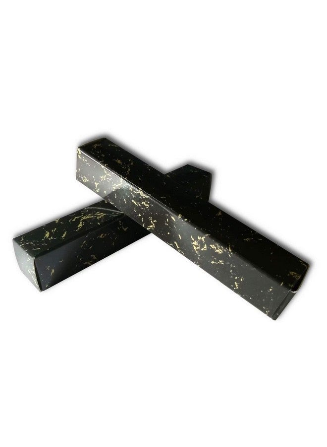 ANZKA 50 Pcs Empty Lip Gloss Boxes 12x2x2cm Mascara Wand Tube Packaging Black Marbling Long Lipgloss Paper Case Lip Balm Glaze Gift Organizer Foldable DIY Make-up Sample Wrapping Storage - Image 2