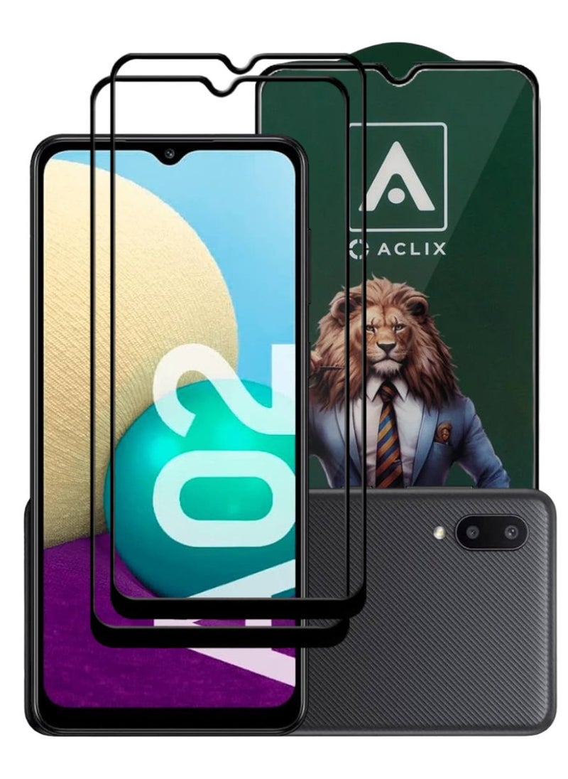 ACLIX 2 Pieces Antistatic ESD Dustproof Premium Quality High Definition Tempered Glass Screen Protector Designed For Samsung Galaxy A02 - Image 1