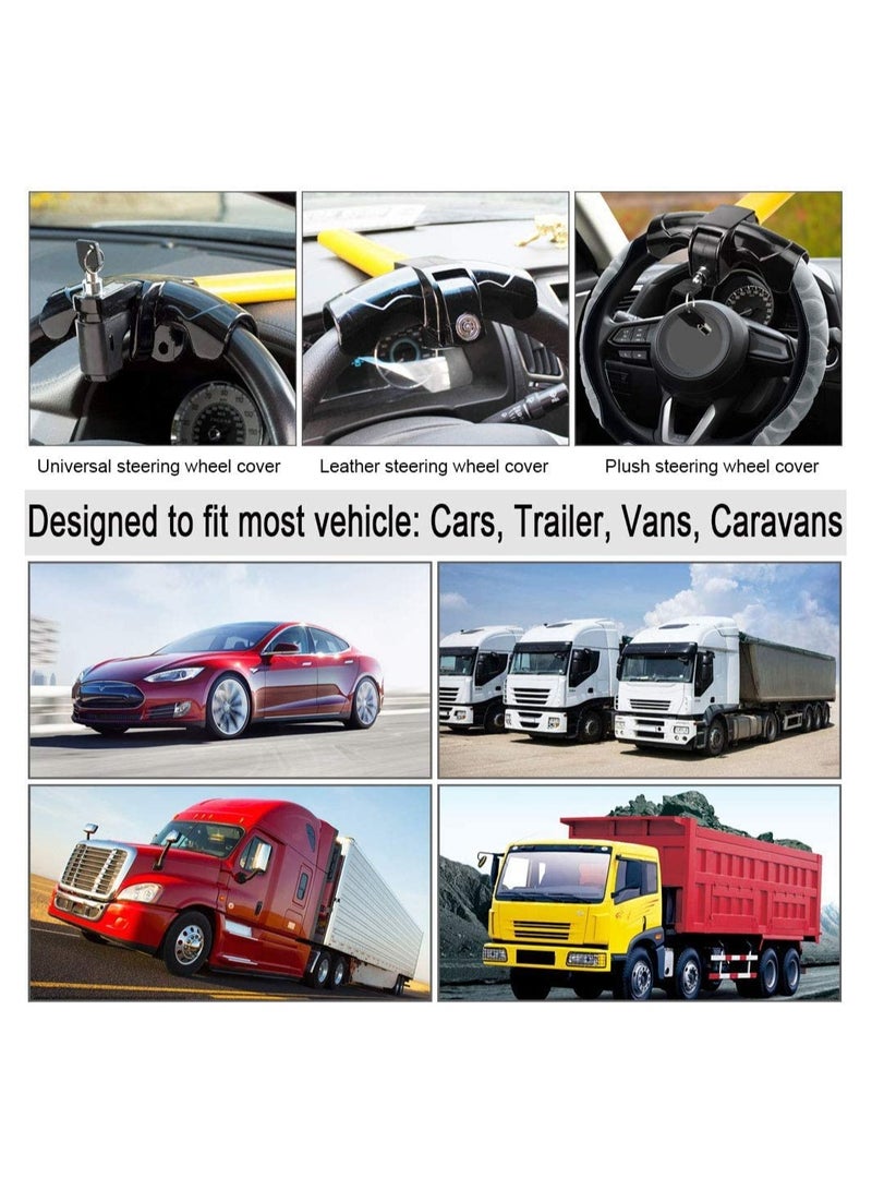 Zikra Car Steering Wheel Lock, Universal Fit for Maximum Security Steering Wheel Lock for Cars and Vans, Anti-Theft T-Bar, Steering Wheel Immobiliser, to Deter Thieves and Secure Vehicle - Image 2