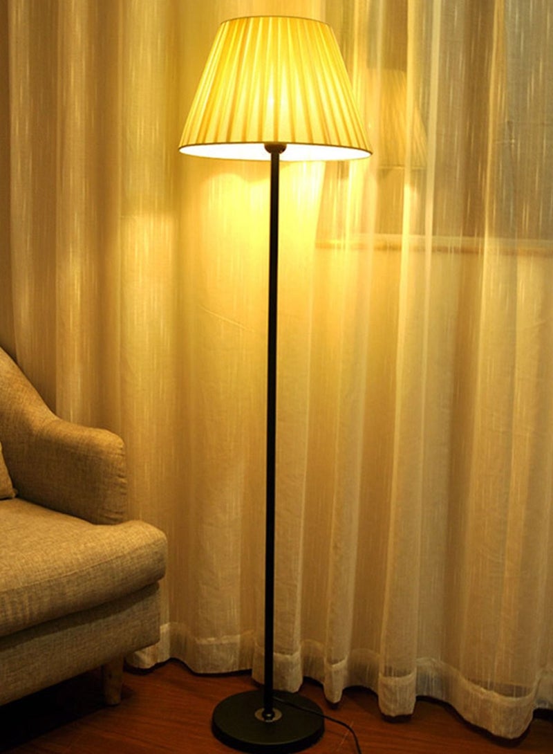شاربدو مصباح أرضي LED بعمود مستقيم حديث مع جهاز تحكم عن بعد لديكور غرفة المعيشة وغرفة النوم مع عاكس الضوء من الكتان البيج قابل للتعتيم 9 وات أسود 25 × 38 × 155 سنتيجرام - Image 1