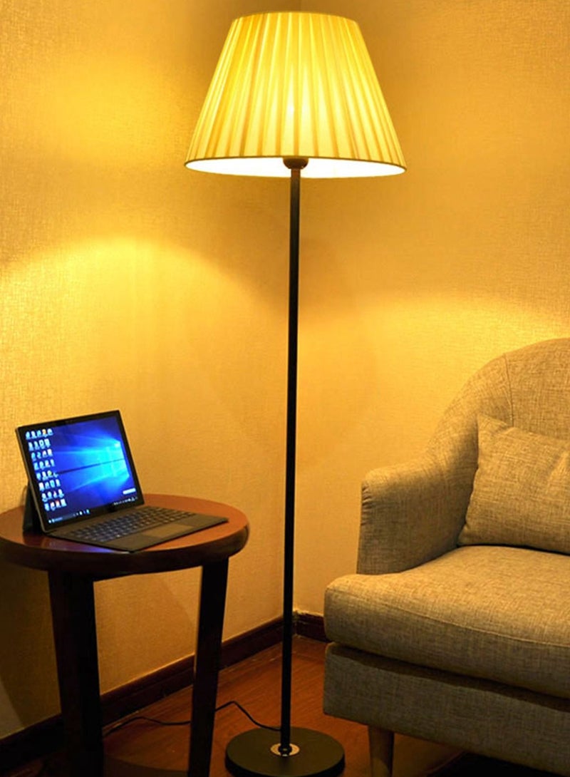 شاربدو مصباح أرضي LED بعمود مستقيم حديث مع جهاز تحكم عن بعد لديكور غرفة المعيشة وغرفة النوم مع عاكس الضوء من الكتان البيج قابل للتعتيم 9 وات أسود 25 × 38 × 155 سنتيجرام - Image 3