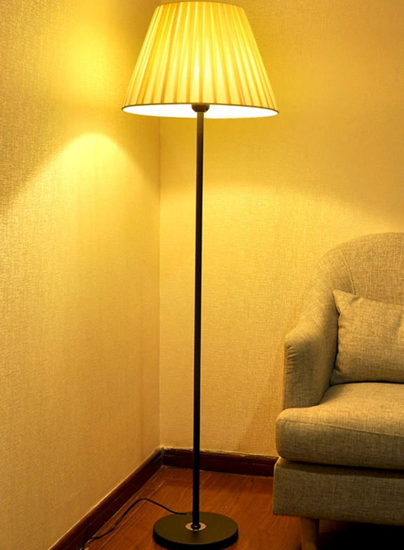 شاربدو مصباح أرضي LED بعمود مستقيم حديث مع جهاز تحكم عن بعد لديكور غرفة المعيشة وغرفة النوم مع عاكس الضوء من الكتان البيج قابل للتعتيم 9 وات أسود 25 × 38 × 155 سنتيجرام - Image 2