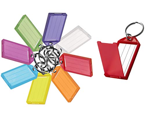 Lucky Line Key Tag with Flap, Split Ring & Paper Insert for Labeling, Key Organization & Identification, Assorted Colors, 25 Pack (6050025) - Image 1