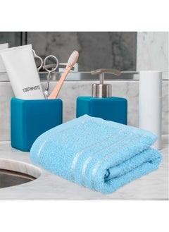 Kuber Industries Face Towel | Cotton Towels For Facewash | Towels For Daily Use | Workout Hand Towel | Lining Design | 14X21 Inch | Pack Of 5 | Multi  - Image 2