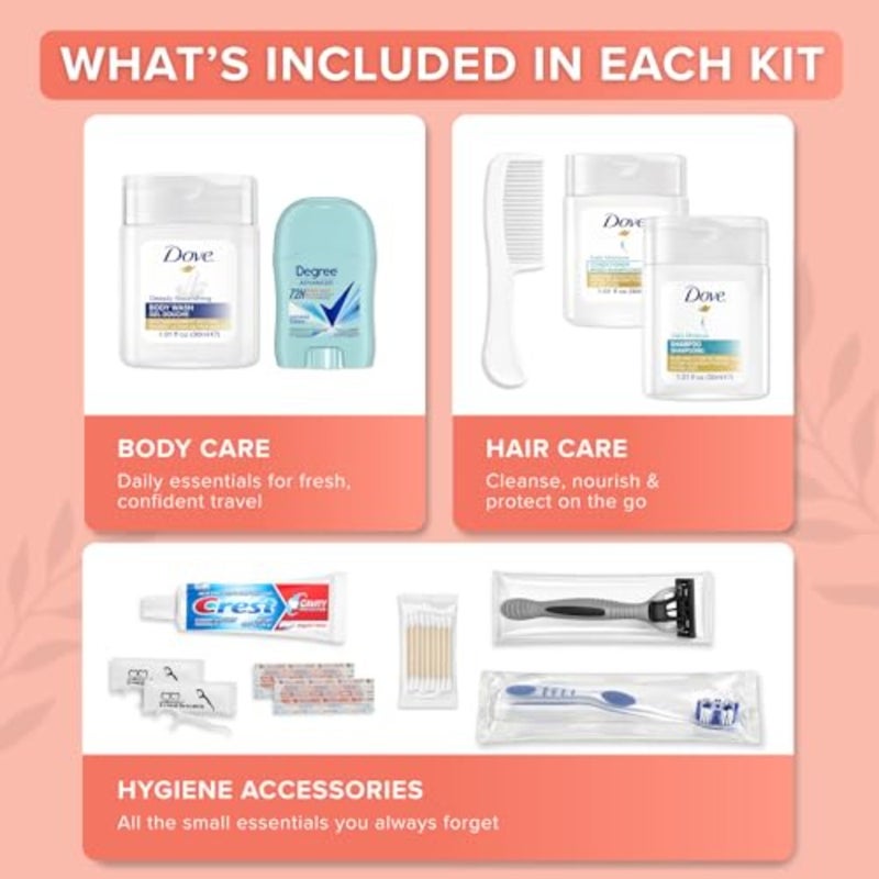12 Pcs Women's Travel Essentials with Clear Toiletry Bag for Women, Airplane Essentials, Travel Shampoo and Conditioner, Vacation Essentials - Image 2