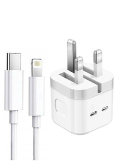 ELTRAZONE 3 Pin Dual Port 35W USB-C Power Adapter With Cable for iPhone 14 / iPhone 14 Pro max 13 pro max 13 /12mini (iPhone USB-C Power Adapter)  - Image 1
