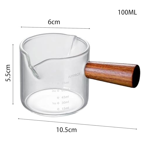 MERISHOPP Espresso Measuring Glass Jug Cup Clear Glass Pitcher For Coffee Baking 100Ml - Image 2