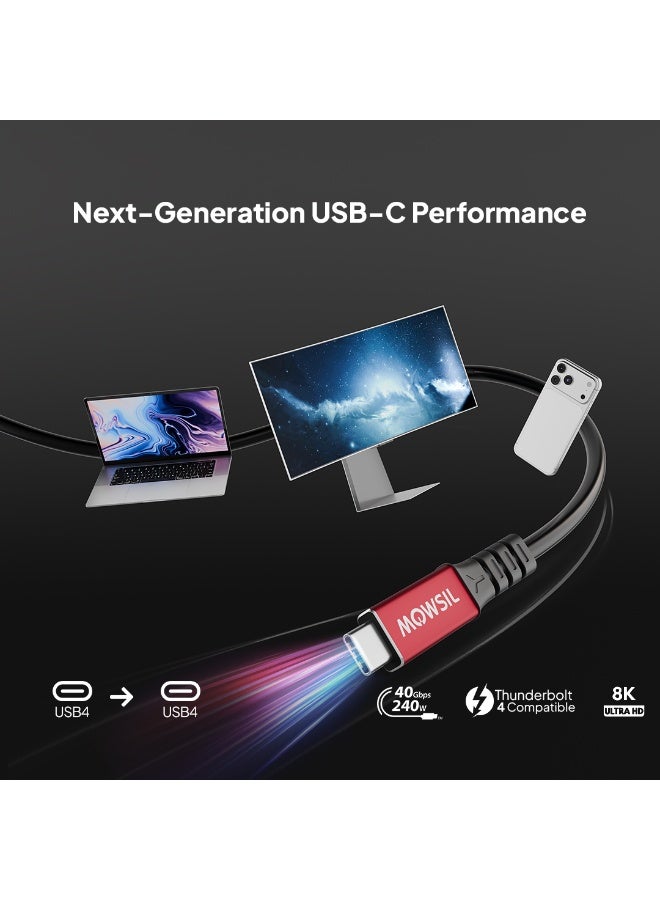 Mowsil USB4 Type-C Video Cable 2M,8K@60Hz,240W PD 3.1,40Gbps Thunderbolt 3/4 Cable - Image 4