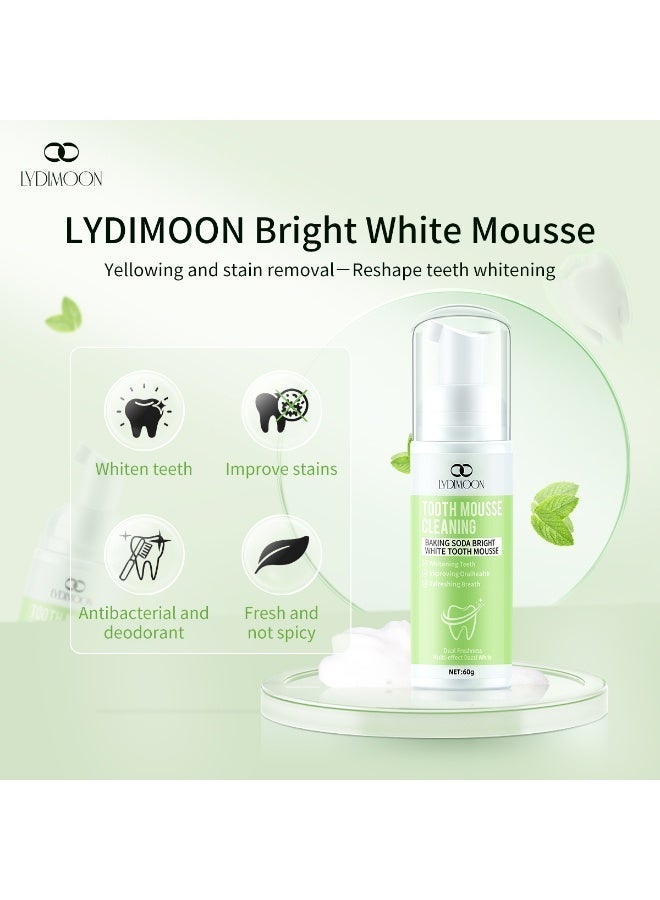 LYDIMOON Bright White Tooth Mousse | Peppermint Flavor, Gentle Stain Removal & Fresh Breath 60g - Image 2