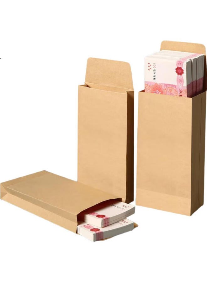 Kingdee Wide Version No.1 Blank Kraft Paper Envelopes, 50 Pieces/Pack, Unlined Envelope Bags, Invoice Bags, Payroll Bags, Document Bags, 60Mm Side Width - Image 1