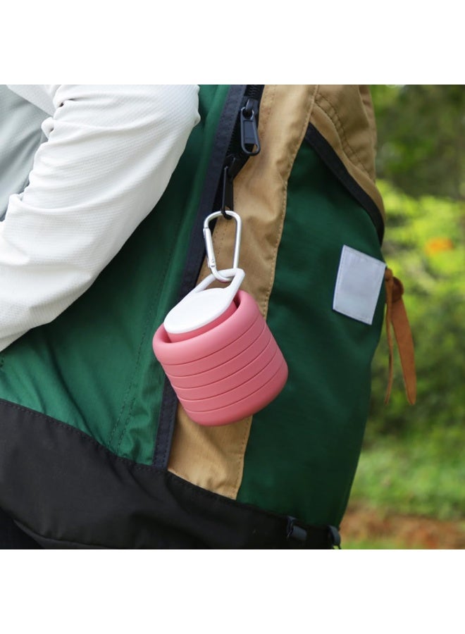 Bukela Collapsible Water Bottle, Food Grade Silicone Portable Leak Proof Water Bottle with Carabiner for Travel Gym camping, Lightweight Durable BPA Free 600ml (Dusty Rose) - Image 5