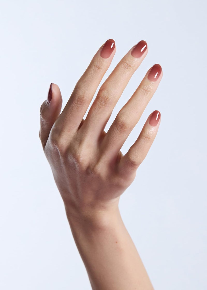 ohora Semi Cured Gel Nail Strips (N Fig Jam) - Pink, Ombre, Works with Any UV/LED Lamps, Salon-Quality, Long Lasting, Easy to Apply & Remove - Includes 2 Prep Pads, Nail File & Wooden Stick - Image 4