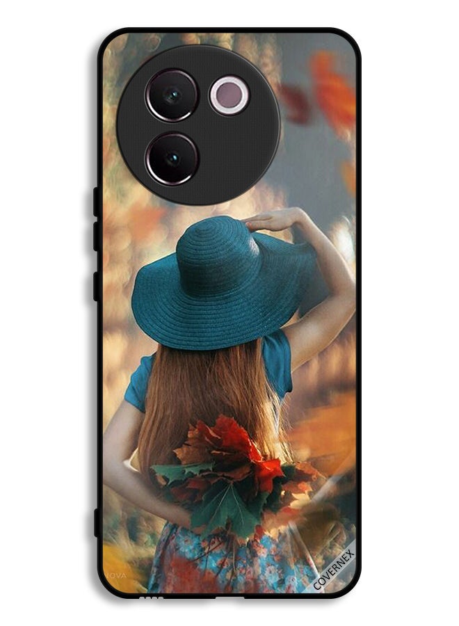 Covernex Vivo V30e 5G Protective Case Cover Hat Girl Hiding Love Leaves  - Image 1