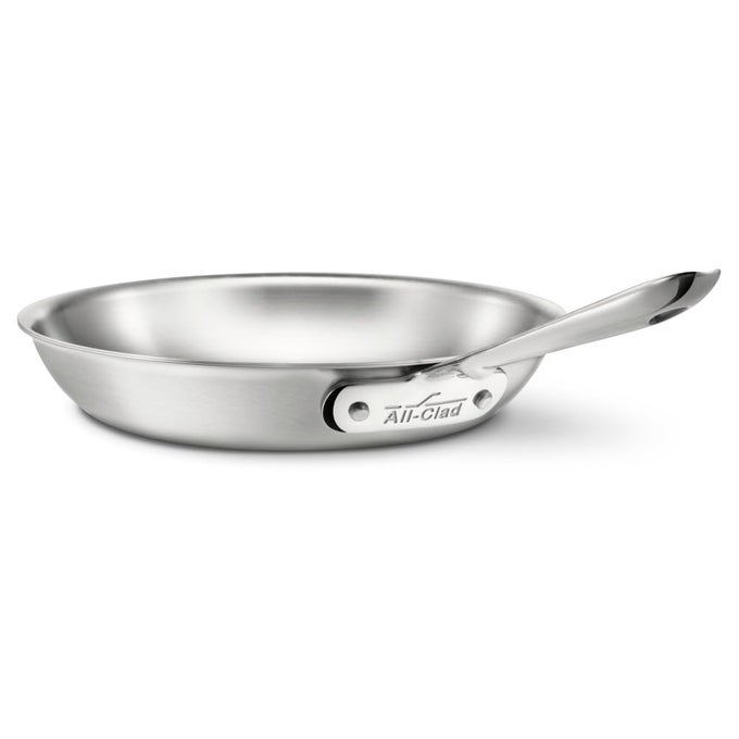 ALLCLAD D5 5PLY BRUSHED STAINLESS STEEL FRY PAN 12 INCH INDUCTION OVEN BROILER SAFE 600F POTS AND PANS COOKWARE SILVER