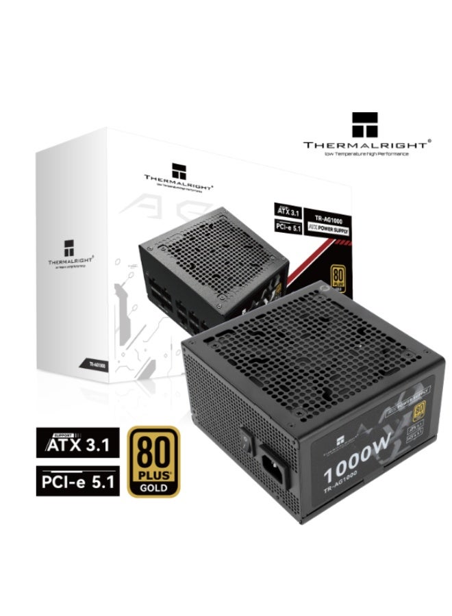 Thermalright THERMAL RIGHT TR-AG 1000 Gold 80+ modular PSU, ATX 3.1 - Black - Image 1