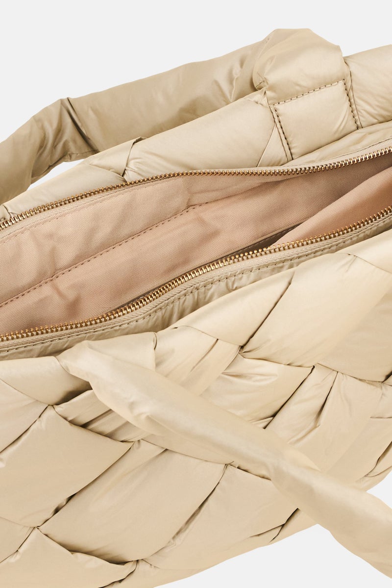 Sam Edelman Women Quilted Tote Bag, Beige - Image 4