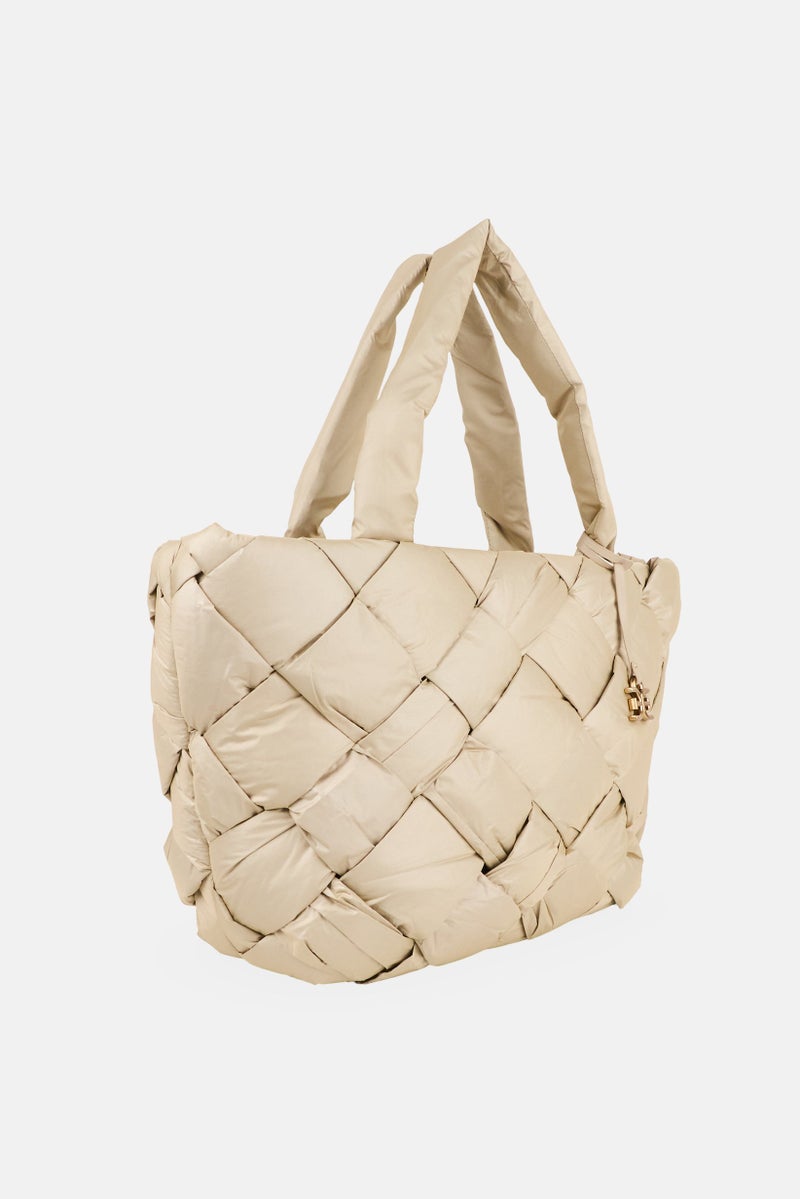 Sam Edelman Women Quilted Tote Bag, Beige - Image 2